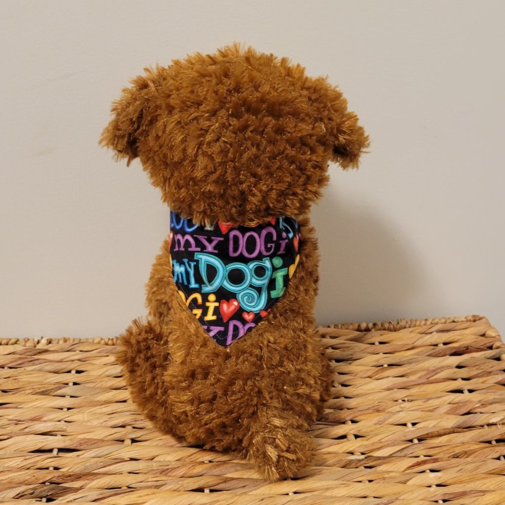 Handmade colorful snap on reversible dog bandana size: XXS